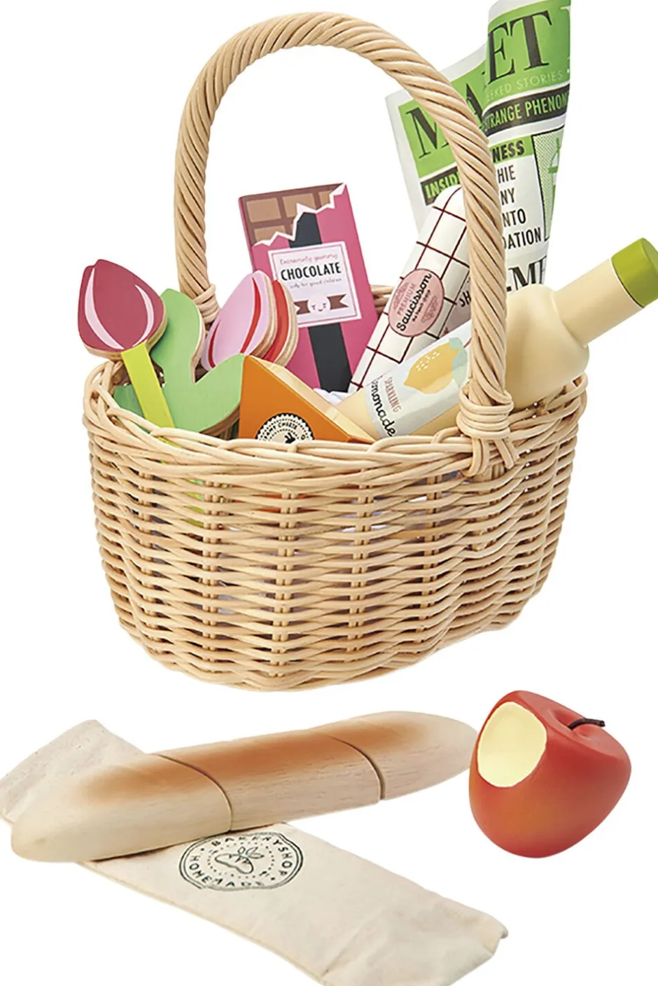 Børn Tender Leaf Legemad & Køkkener>- Flettet kurv med varer