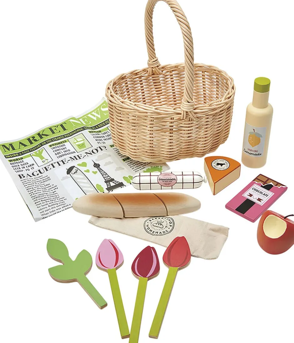 Børn Tender Leaf Legemad & Køkkener>- Flettet kurv med varer