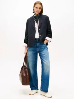 Outlet TH Monogram Low Profile Leather Trainers Dame Sneakers