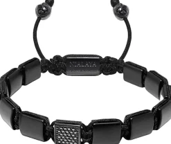 Nialaya Smykker>The CZ Flatbead Collection - Matte Onyx