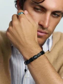 Nialaya Smykker>The CZ Flatbead Collection - Matte Onyx