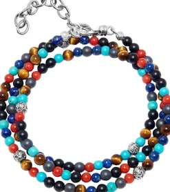 The Mykonos Collection - Turquoise, Red Glass Beads, Blue Lapis, Hemat Smykker