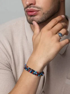 The Mykonos Collection - Turquoise, Red Glass Beads, Blue Lapis, Hemat Smykker
