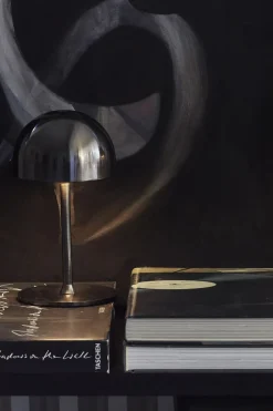 New Tim Genopladelig H22cm, Sort Nikkel Bordlamper|Trådløse Lamper