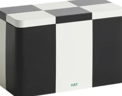 Tin Container-Medium-Black and off--Hay Clearance
