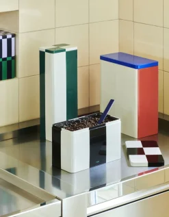 Tin Container-Medium-Black and off--Hay Clearance