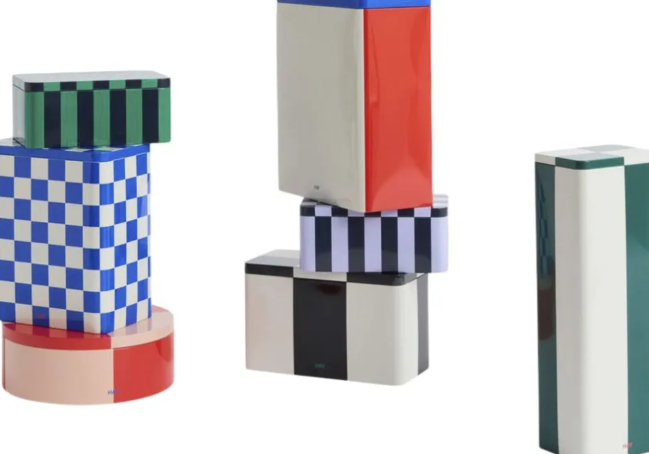 Sale Tin Container-Slim-Green and off-wh Opbevaring