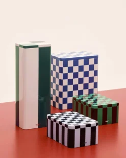 Sale Tin Container-Slim-Green and off-wh Opbevaring