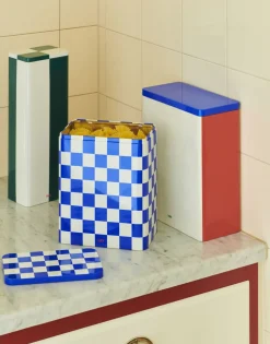 Sale Tin Container-Slim-Green and off-wh Opbevaring