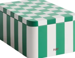 Hay Opbevaring>Tin Container-Small-Green and off-white