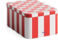 Hay Opbevaring>Tin Container-Small-Red and off-whi