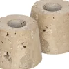 Best Travertine Candleholder mini taper, S, Desert beige, 2-pack, Lys & Lysestager