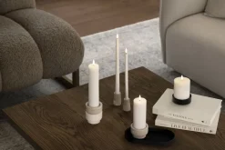 Best Travertine Candleholder mini taper, S, Desert beige, 2-pack, Lys & Lysestager