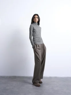 Outlet TSMILLA LS FUNNEL NECK TOP - WOOL Dame T-Shirts & Toppe