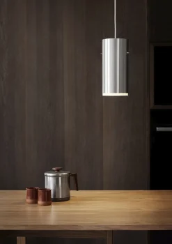 Tube Pendant, Brushed Aluminium, Large-Moebe