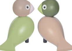 Kay Bojesen Figurer & Skulpturer>Turtelduer H9 cm lys grøn/rosa 1 par