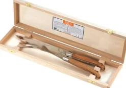 Clearance Udskærersæt træ lukket træ-æske Laguiole Køkkenknive & Sakse
