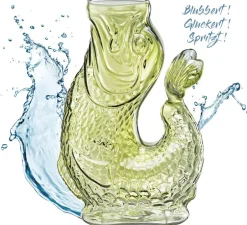 Clearance Vandkaraffel fisk, grøn, glas, NEMO Karafler & Kander