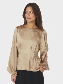 Dame Neo Noir Bluser & Skjorter>Vanya Crushed Sateen Blouse