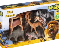 New VILDE DYR I BOX 10 DELE Børn Legetøjsfigurer