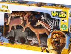 New VILDE DYR I BOX 10 DELE Børn Legetøjsfigurer