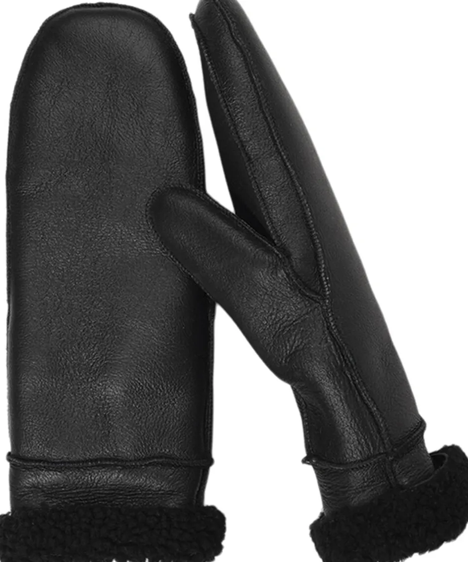 Lovelies Julegaver>VINSON - MITTENS - SHEEP SKIN WITH CURLY SHEARLING AROUND TH