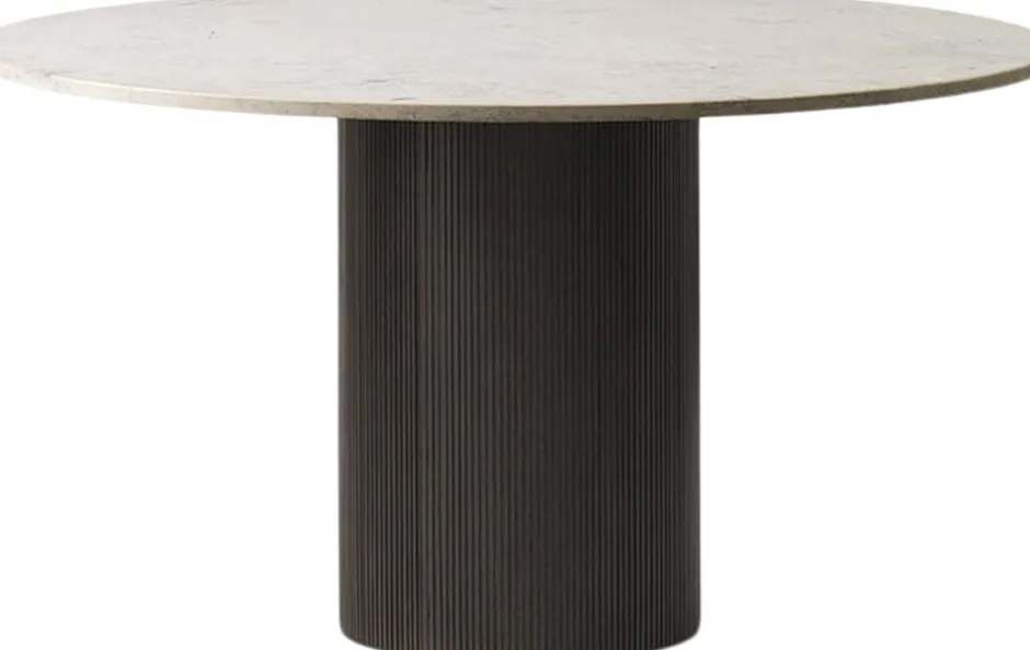 Online 494 Cabin round Ø130 L. Beige marble, Dark oak Møbler