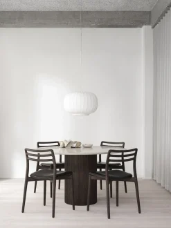 Online 494 Cabin round Ø130 L. Beige marble, Dark oak Møbler