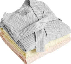 Waffle Bathrobe-Grey-Hay Clearance