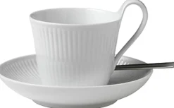 Outlet White Fluted Cup and Saucer 24cl Kopper & Krus