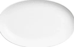 White Fluted Oval Asiette 23,5cm-Royal Copenhagen Best