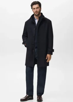 Wool funnel neck coat-MANGO Sale