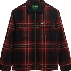 Superdry Skjorter>WOOL MILLER ZIP OVERSHIRT