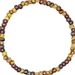 Nialaya Smykker>Wristband with Amber Japanese Miyuki Beads