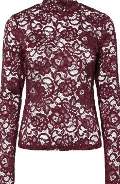 Dame YAS T-Shirts & Toppe>LACEY LS LACE TOP S. NOOS