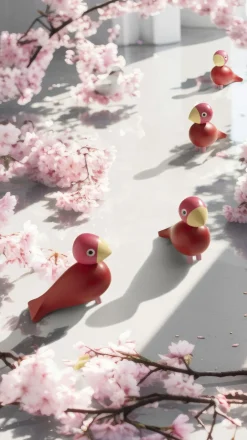 Hot Year Bird Flora 2024 H12. 5 cm pink Figurer & Skulpturer