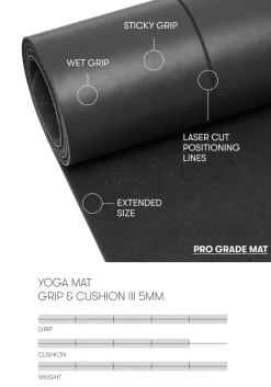 Yoga Mat Grip III 5mm Yogamåtte-Casall Hot