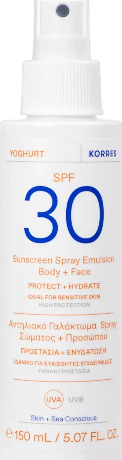 Yoghurt Sunscreen Spray Emulsion SPF 30 Body + Face-Korres Best